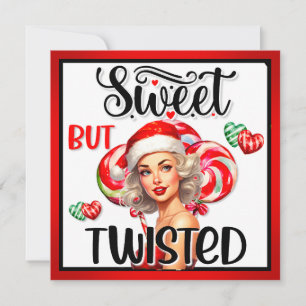 Retro Kerst Zoet Op Twisted Pinup Feestdagenkaart