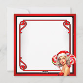 Retro Kerst Zoet Op Twisted Pinup Feestdagenkaart (Achterkant)