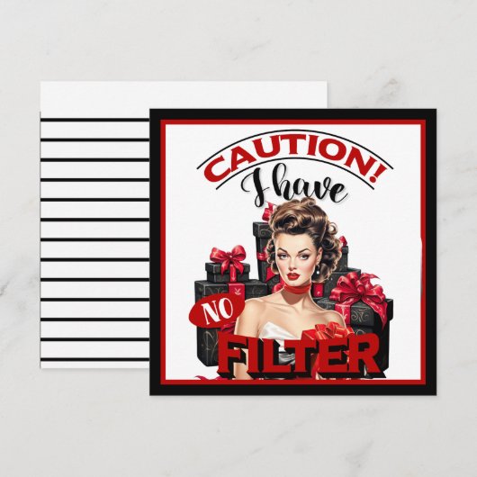 Retro Kerst Zoet Op Twisted Pinup Feestdagenkaart (Voorkant / Achterkant)