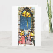 Retro kerstanekaart feestdagen kaart (Voorkant)