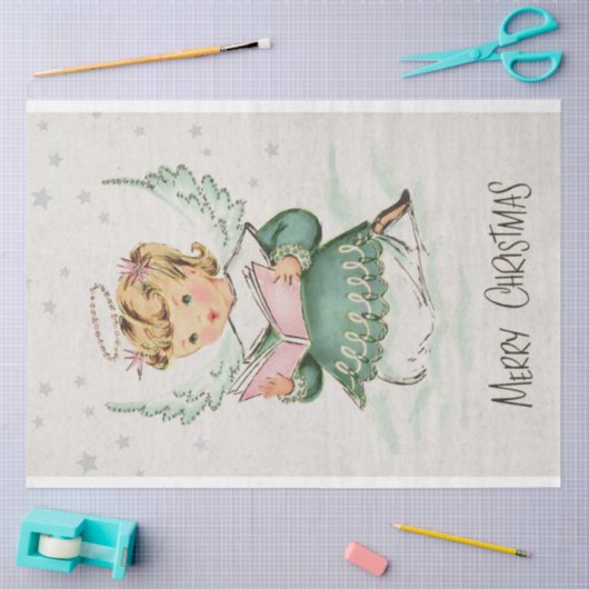 Retro KerstAngel-decoupage Tissuepapier (Craft)