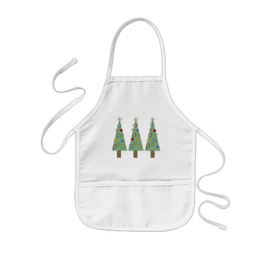 Retro Kerstappron Kinder Schort (Voorkant)