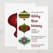 Retro Kerstbal | Feestelijke huiselijke warming-p Kaart (Voorkant / Achterkant)