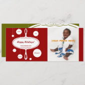 Retro Kerstbal Foto & Feestkaart Feestdagenkaart (Voorkant / Achterkant)