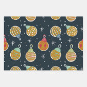 Retro Kerstbal Inpakpapier Vel (Voorkant 3)