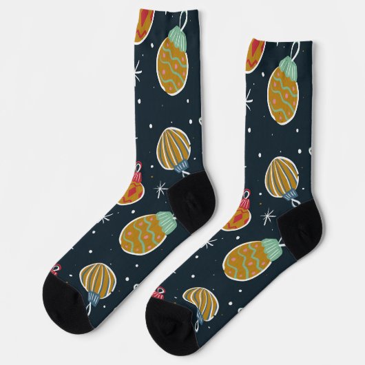 Retro Kerstbal Patroon Sokken (Links)