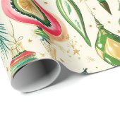 Retro Kerstbal Vreugde Cadeaupapier (Rol Hoek)