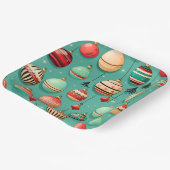 Retro kerstballen groot papieren bordje (Gebogen)