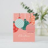 Retro Kerstballen - Klassieke Kerstsfeer Feestdagenkaart (Staand voorkant)