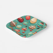 Retro Kerstballen Klein Papieren Bordje (Gebogen)