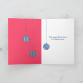 Retro kerstballen rode kaart (Binnen)