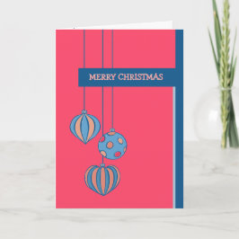 Retro kerstballen rode kaart