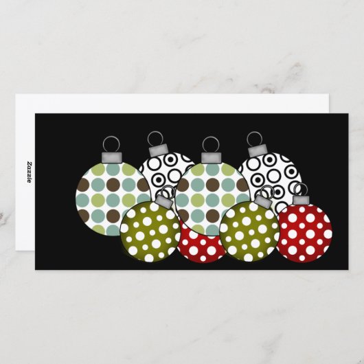 Retro kerstballen T-shirts en cadeaus Feestdagenkaart (Voorkant / Achterkant)