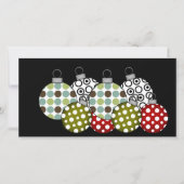 Retro kerstballen T-shirts en cadeaus Feestdagenkaart (Voorkant)