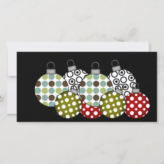 Retro kerstballen T-shirts en cadeaus Feestdagenkaart (Voorkant)