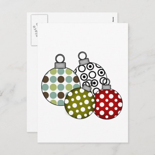 Retro kerstballen T-shirts en cadeaus Feestdagenkaart (Voorkant / Achterkant)