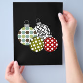 Retro kerstballen T-shirts en cadeaus Flyer (Hand)