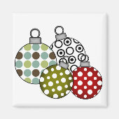 Retro kerstballen T-shirts en cadeaus Magneet (Voorkant)