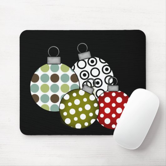 Retro kerstballen T-shirts en cadeaus Muismat (Met muis)