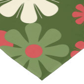 Retro kerstbloemen 60s Floral Pattern 70s Korte Tafelloper (Hoek)