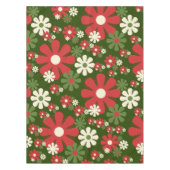 Retro kerstbloemen 60s Floral Pattern 70s Tafelkleed (Voorkant)