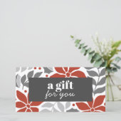 RETRO KERSTBLOEMEN ROOD GRIJS ZILVER SPECIAL (Staand voorkant)