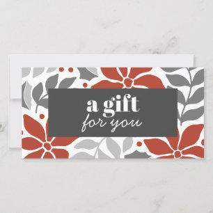 RETRO KERSTBLOEMEN ROOD GRIJS ZILVER SPECIAL