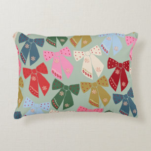 Retro Kerstbogen Coquette Accent Kussen