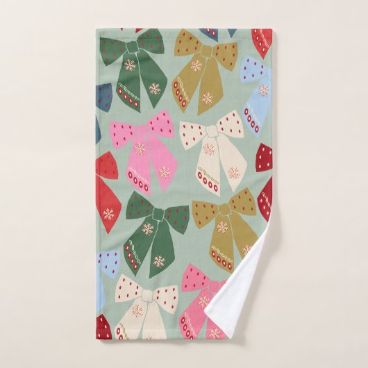 Retro Kerstbogen Coquette Bad Handdoek (Handdoek)