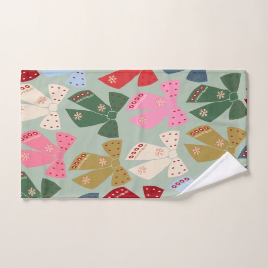 Retro Kerstbogen Coquette Bad Handdoek (Handdoek)