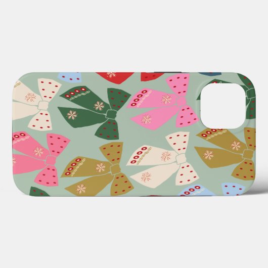 Retro Kerstbogen Coquette Case-Mate iPhone Case (Achterkant (horizontaal))