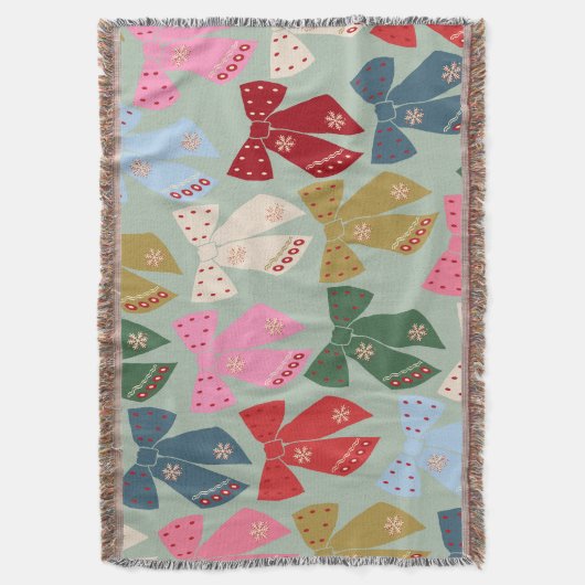 Retro Kerstbogen Coquette Deken (Voorkant Verticaal)