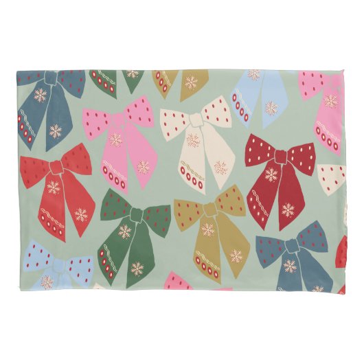 Retro Kerstbogen Coquette Kussensloop (Voorkant)