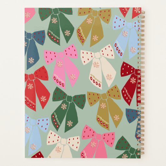Retro Kerstbogen Coquette Planner (Achterkant)