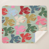 Retro Kerstbogen Coquette Sherpa Deken (Voorkant (horizontaal))