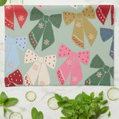 Retro Kerstbogen Coquette Theedoek (Gevouwen)