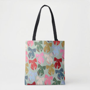 Retro Kerstbogen Coquette Tote Bag
