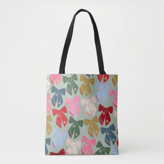 Retro Kerstbogen Coquette Tote Bag (Voorkant)