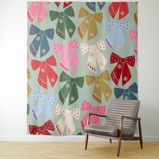 Retro Kerstbogen Coquette Wandkleed (In situ)