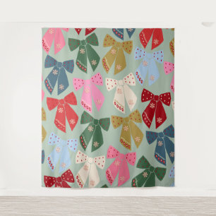 Retro Kerstbogen Coquette Wandkleed
