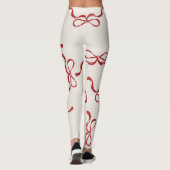 Retro Kerstbogen Vakantie Classic rood Leggings (Achterkant)