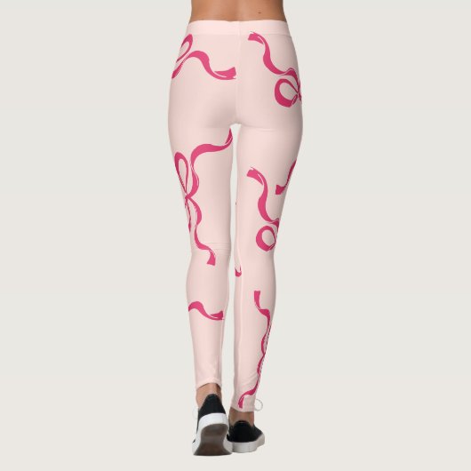 Retro Kerstbogen Vakantie Classic rood Leggings (Achterkant)