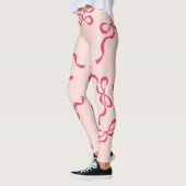 Retro Kerstbogen Vakantie Classic rood Leggings (Links)