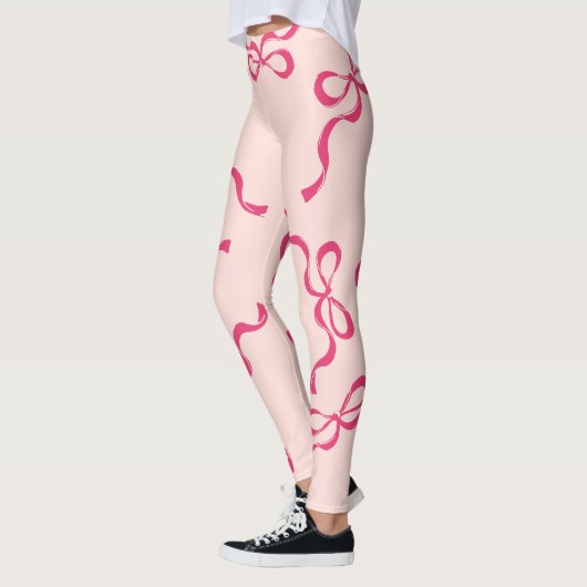 Retro Kerstbogen Vakantie Classic rood Leggings (Links)