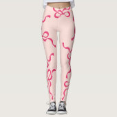 Retro Kerstbogen Vakantie Classic rood Leggings (Voorkant)