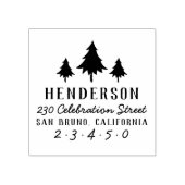 Retro Kerstbomen Aangepaste naam & Retro Adres Rubberstempel (Afrduk)