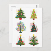 Retro kerstbomen briefkaart (Voorkant / Achterkant)
