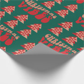 Retro kerstbomen cadeaupapier (Hoek)