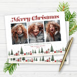 Retro Kerstbomen Cadeaus Vakantie Foto Feestdagenkaart<br><div class="desc">Minimalistische Retro Christmas Trees Gifts Holiday Photo Christmas-Kaart met 3 van uw favoriete foto's en onze trendy, moderne en toch retro typografie! Wens je vrienden en familie een vrolijk vakantieseizoen met deze prachtige kaart! Neem contact met ons op via cedarandstring@gmail.com als u hulp nodig hebt bij het ontwerp of de...</div>