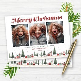  Retro Kerstbomen Cadeaus Vakantie Foto Feestdagenkaart